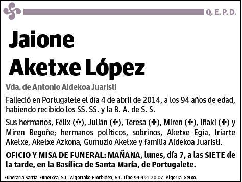 AKETXE LOPEZ,JAIONE