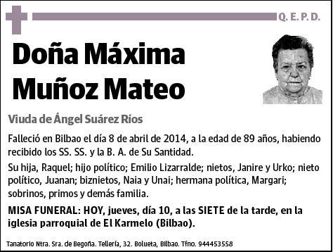MUÑOZ MATEO,MAXIMA