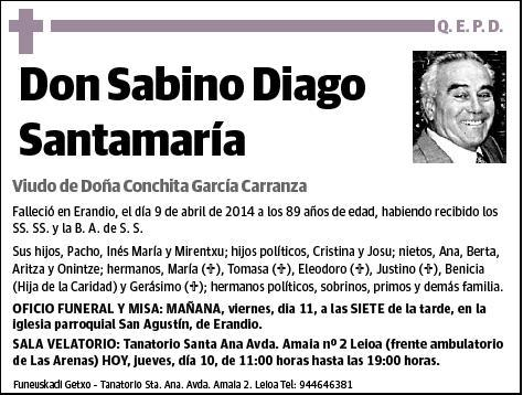 DIAGO SANTAMARIA,SABINO