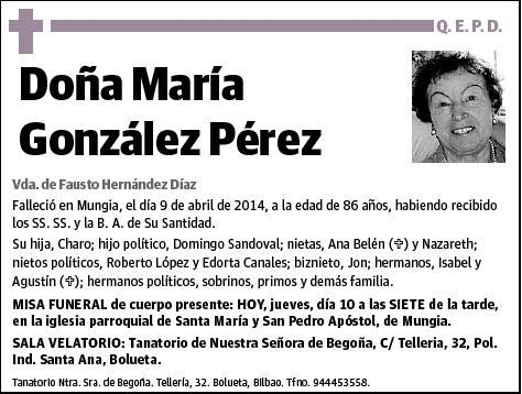 GONZALEZ PEREZ,MARIA