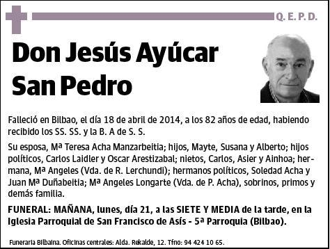 AYUCAR SAN PEDRO,JESUS