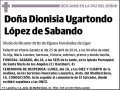 UGARTONDO LOPEZ DE SABANDO,DIONISIA