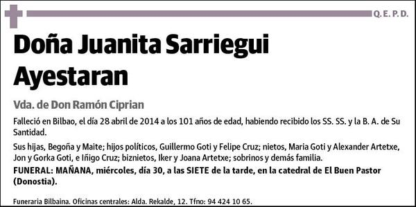 SARRIEGUI AYESTARAN,JUANITA