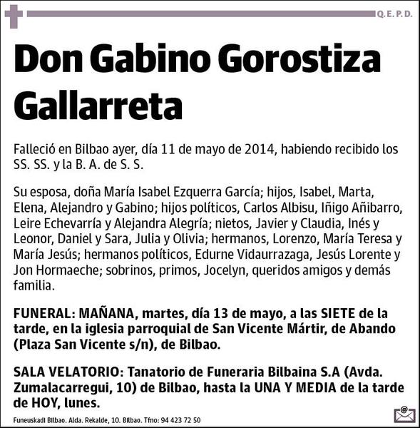 GOROSTIZA GALLARRETA,GABINO