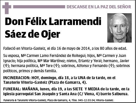 LARRAMENDI SAEZ DE OJER,FELIX