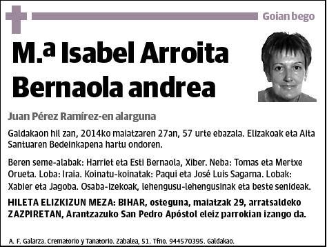 ARROITA BERNAOLA,Mª ISABEL
