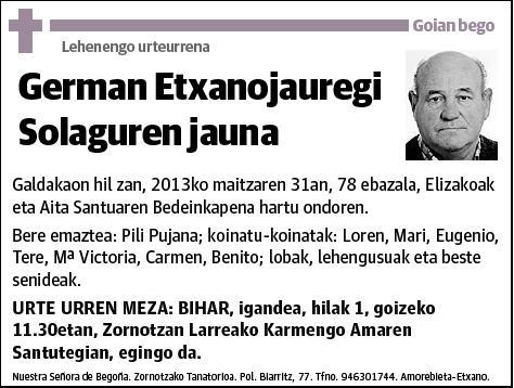 ETXANOJAUREGI SOLAGUREN,GERMAN