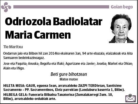 ODRIOZOLA BADIOLA,MARIA CARMEN