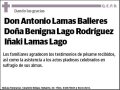 LAMAS BALLERES Y BENIGNA LAGO E IÑAKI LAMAS,ANTONIO