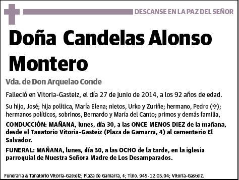 ALONSO MONTERO,CANDELAS
