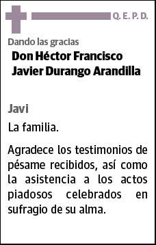 DURANGO ARANDILLA,HECTOR FRANCISCO JAVIER