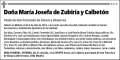 DE ZUBIRIA Y CALBETON,MARIA JOSEFA