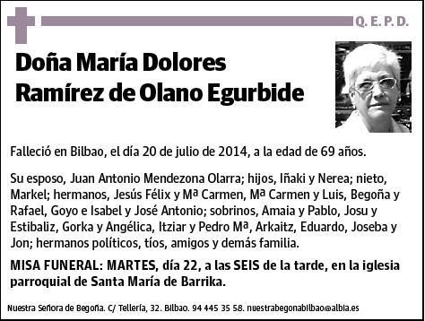 RAMIREZ DE OLANO AGURBIDE,MARIA DOLORES