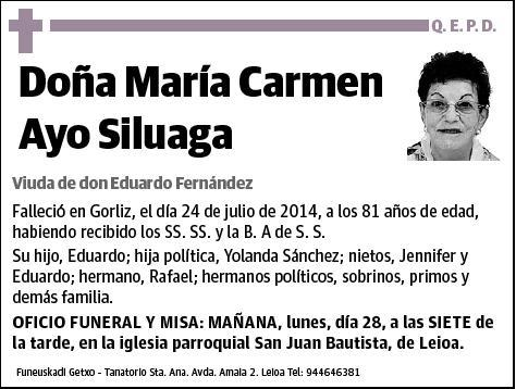AYO SILUAGA,MARI CARMEN