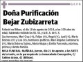 BEJAR ZUBIZARRETA,PURIFICACION