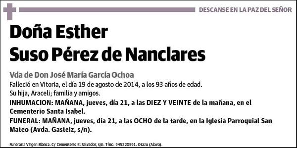 SUSO PEREZ DE NANCLARES,ESTHER