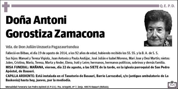 GOROSTIZA ZAMACONA,ANTONI