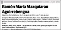 MAZQUIARAN AGUIRREBENGOA,RAMON MARIA