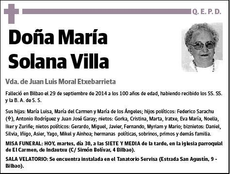 SOLANA VILLA,MARIA