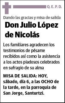 LOPEZ DE NICOLAS,JULIO