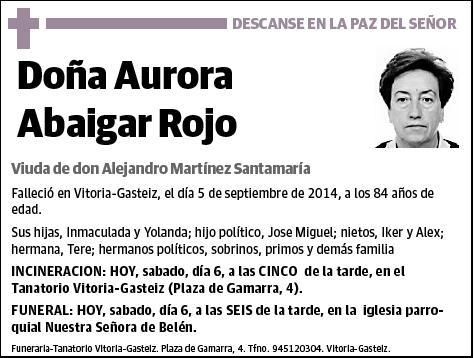 ABAIGAR ROJO,AURORA