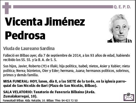 JIMENEZ PEDROSA,VICENTA