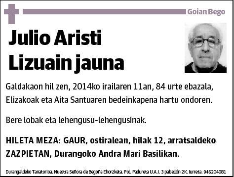 ARISTI LIZUAIN,JULIO