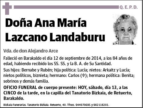 LAZCANO LANDABURU,ANA MARIA