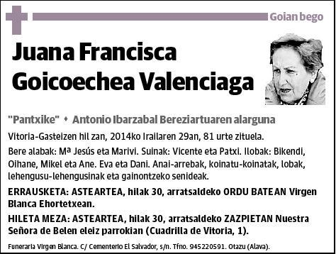 GOICOECHEA VALENCIAGA,JUANA FRANCISCA
