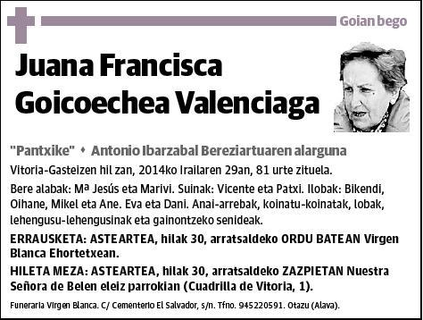 GOICOECHEA VALENCIAGA,JUANA FRANCISCA