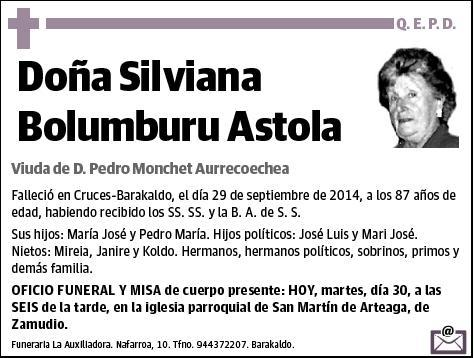 BOLUMBURU ASTOLA,SILVIANA