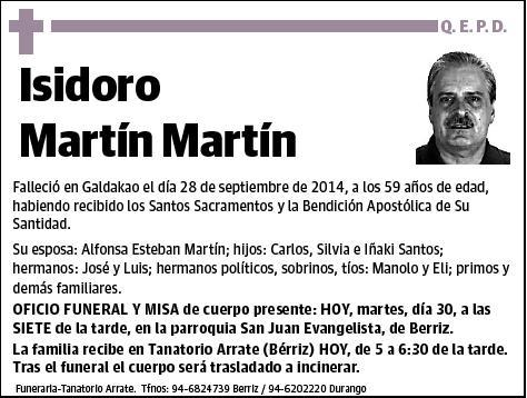 MARTIN MARTIN,ISIDORO