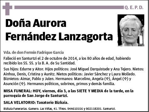 FERNANDEZ LANZAGORTA,AURORA