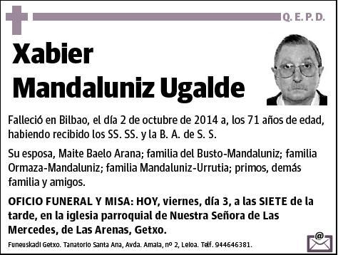 MANDALUNIZ UGALDE,XABIER