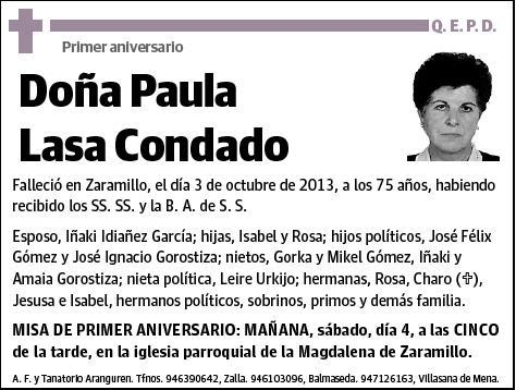 LASA CONDADO,PAULA