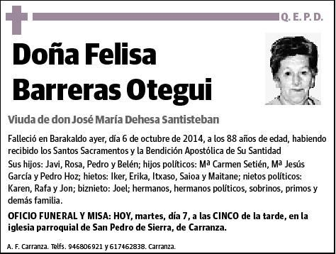 BARRERAS OTEGUI,FELISA