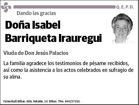BARRIQUETA IRAUREGUI,ISABEL