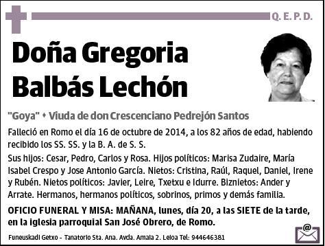BALBAS LECHON,GREGORIA