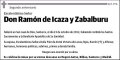 DE ICAZA Y ZABALBURU,RAMÓN