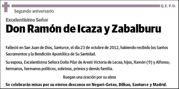 DE ICAZA Y ZABALBURU,RAMÓN