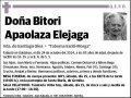 APAOLAZA ELEJAGA,BITORI