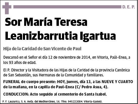 LEANIZBARRUTIA IGARTUA,MARIA TERESA