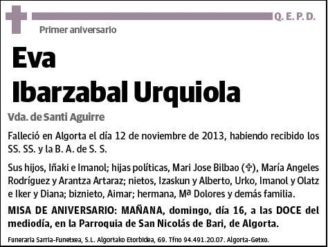 IBARZABAL URQUIOLA,EVA