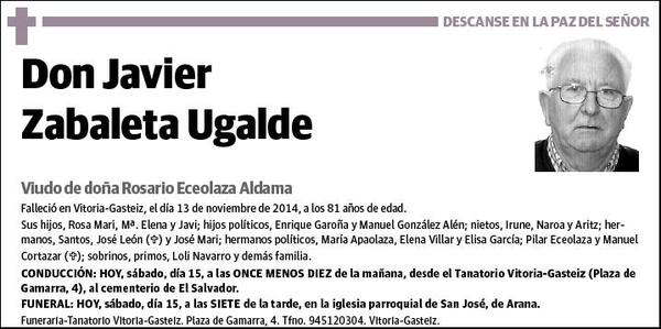 ZABALETA UGALDE,JAVIER