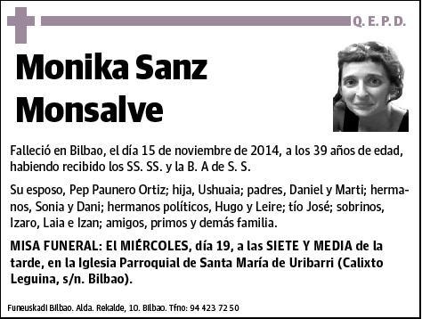 SANZ MONSALVE,MONIKA