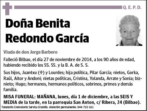 REDONDO GARCIA,BENITA