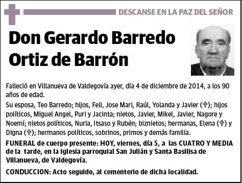 BARREDO ORTIZ DE BARRON,GERARDO