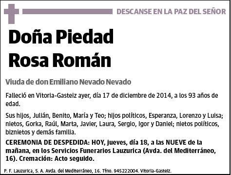 ROSA ROMAN,PIEDAD