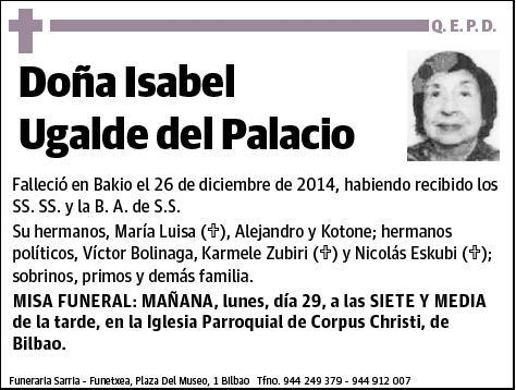 UGALDE DEL PALACIO,ISABEL