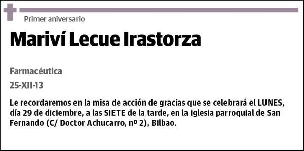 LECUE IRASTORZA,MARIVI